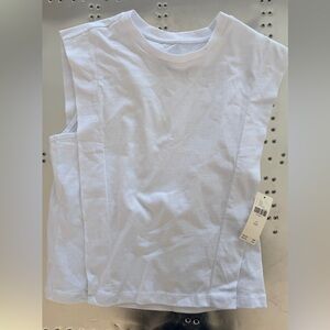 Anthropologie White Sleeveless Crewneck Tank